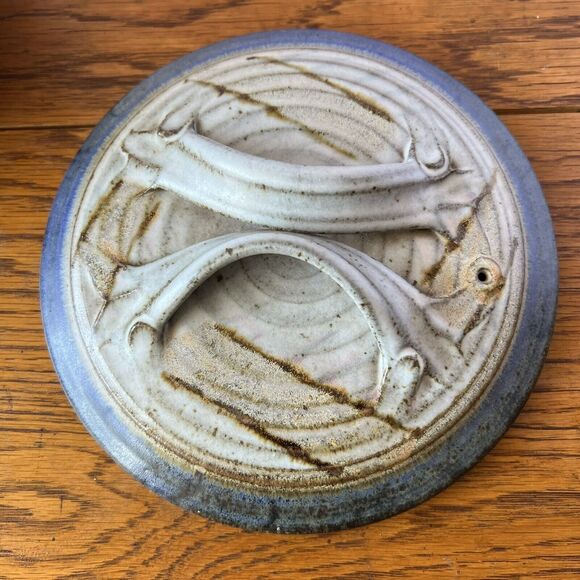 Allen Williams Art Hand Thrown Pottery Wheat Stoneware Steamer Bundt Pan Signed - Picture 7 of 15